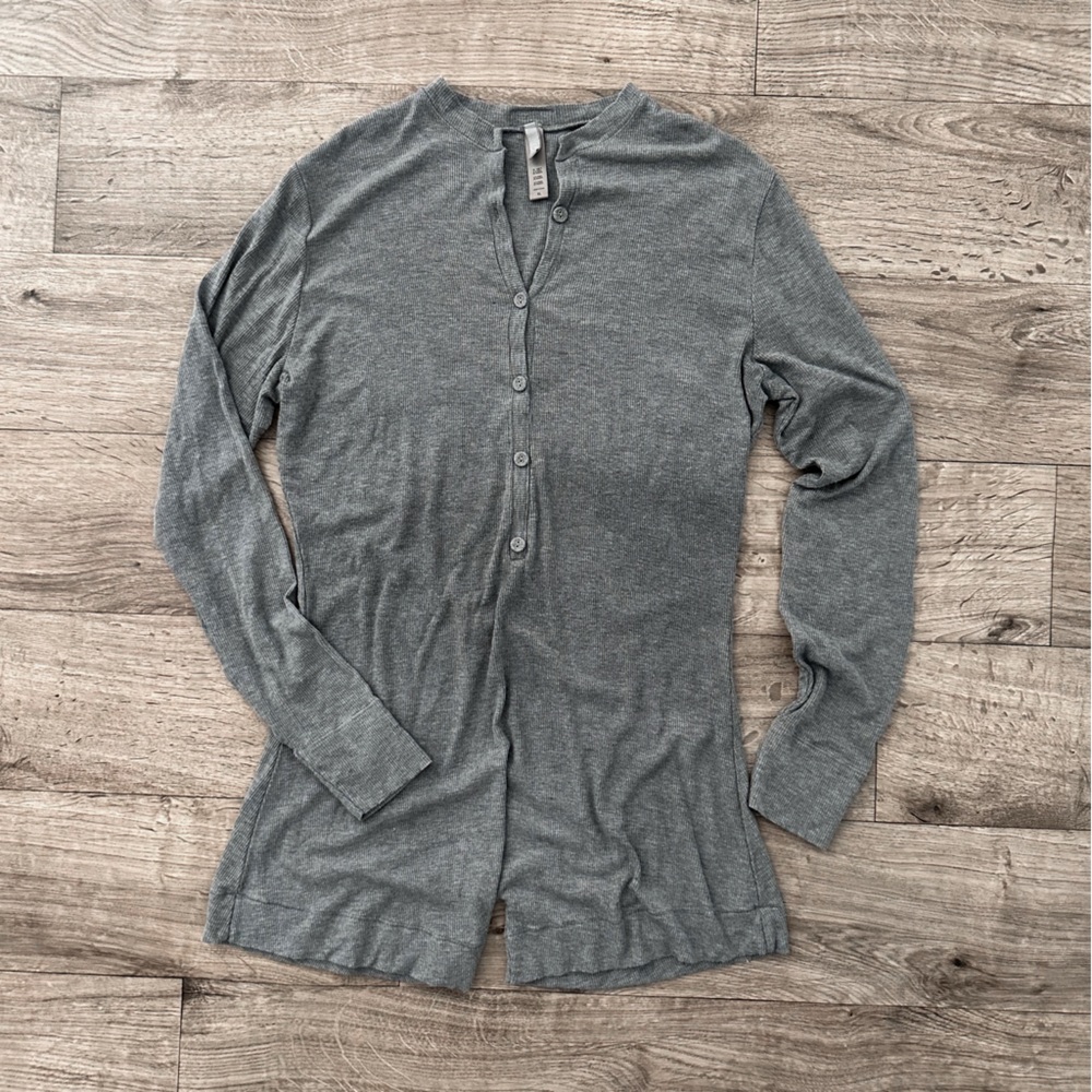 SKIMS soft lounge ribbed henley romper